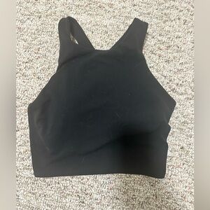 Athleta High Neck Black Cropped Workout Tank